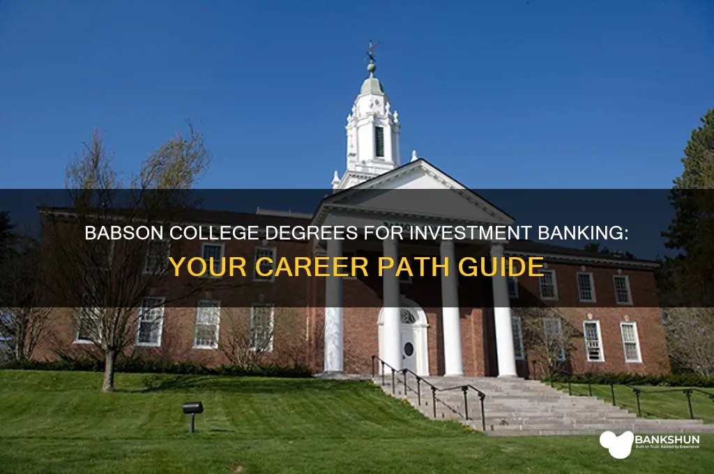 what degree at babson for ivestment banking