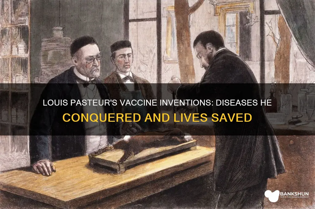 what did louis pasteur invent vaccines for