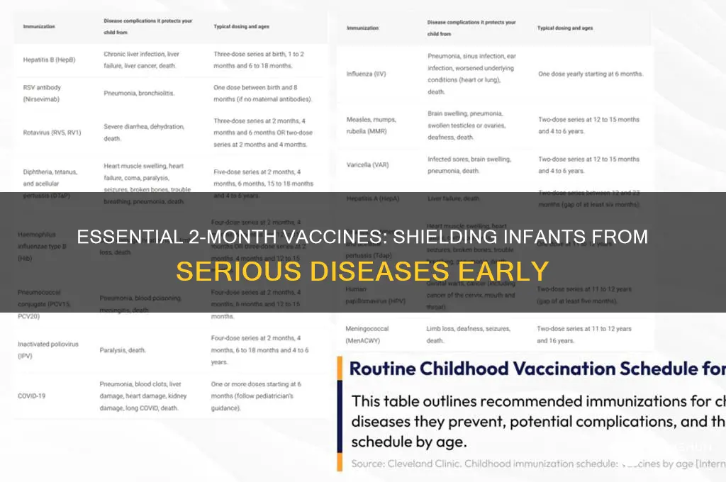 what do 2 month vaccines protect against
