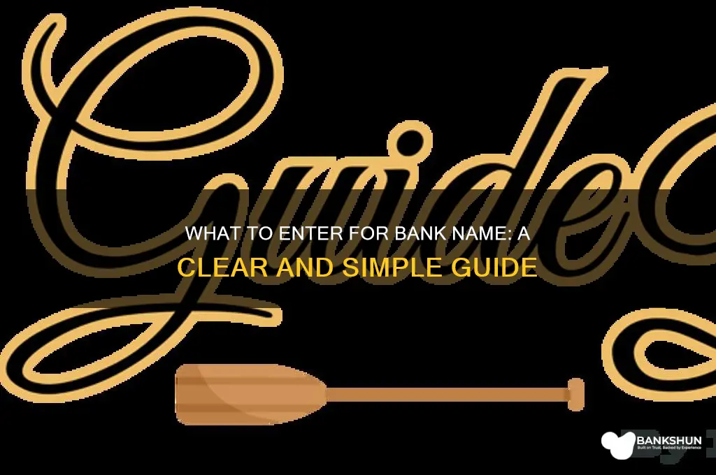 what do i put for bank name