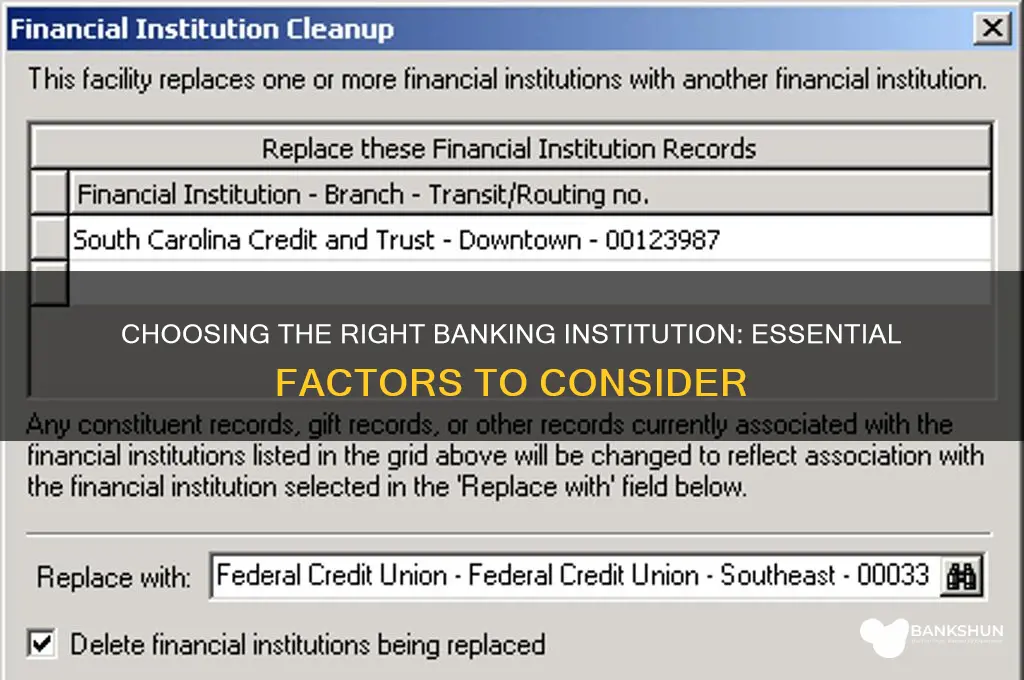 what do i put for banking institution