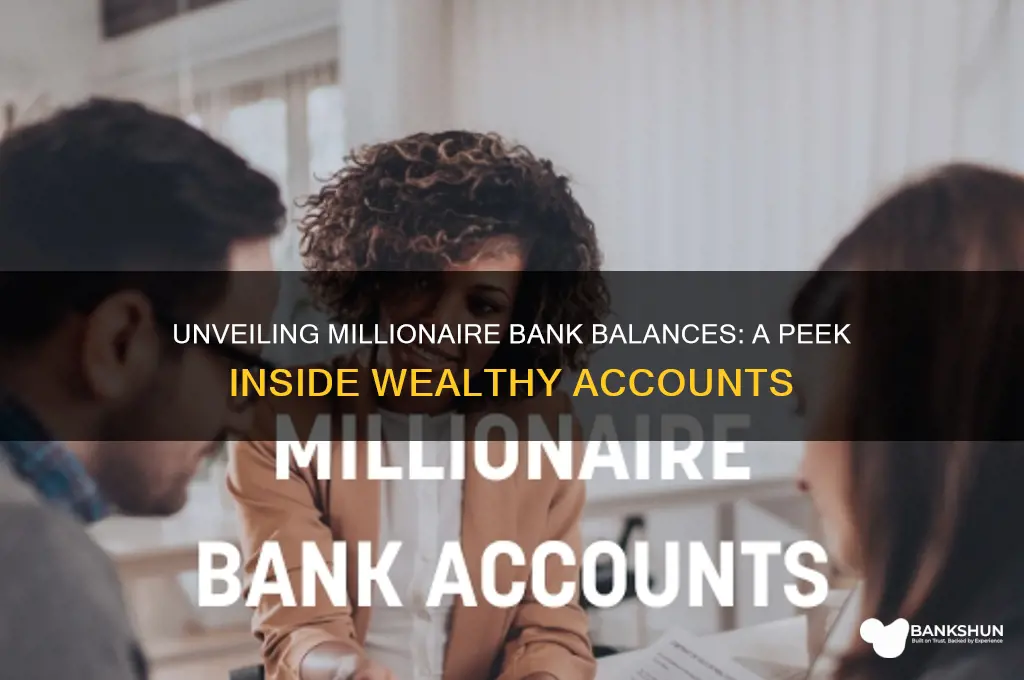 what do millionaire bank balance look like