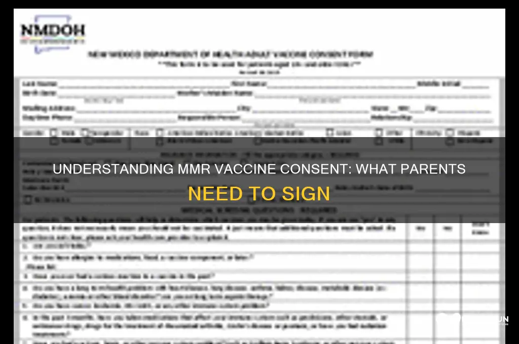 what do parents sign for mmr vaccine