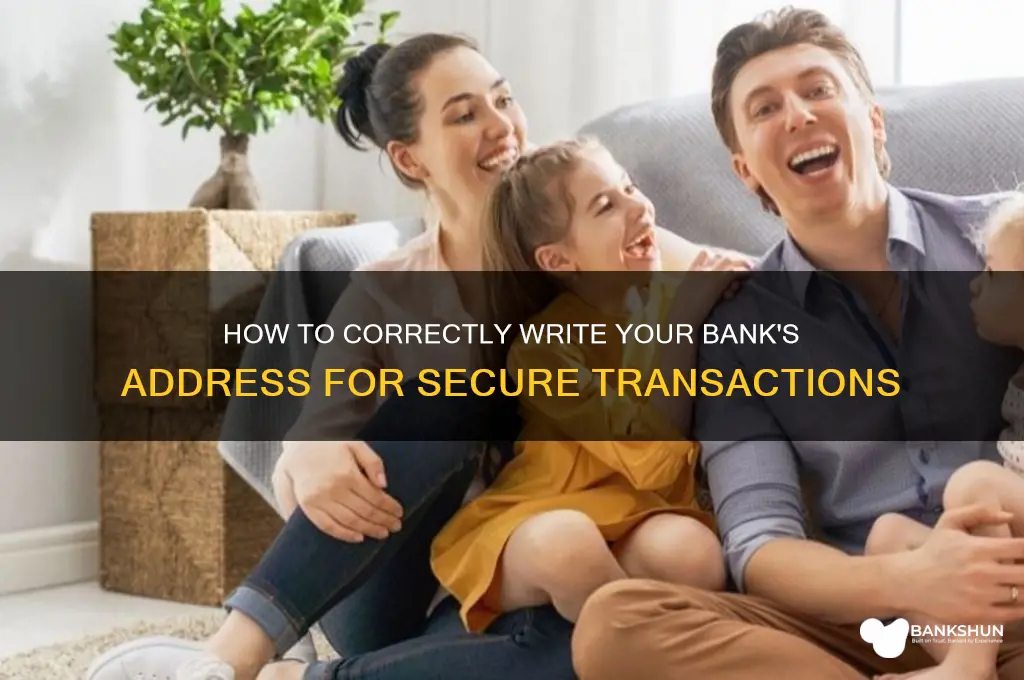 what do you write as bank address