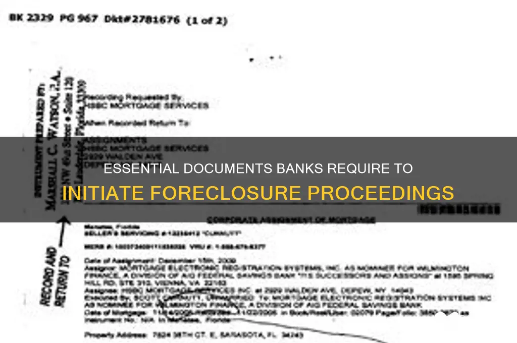 what documents does bank need to foreclose