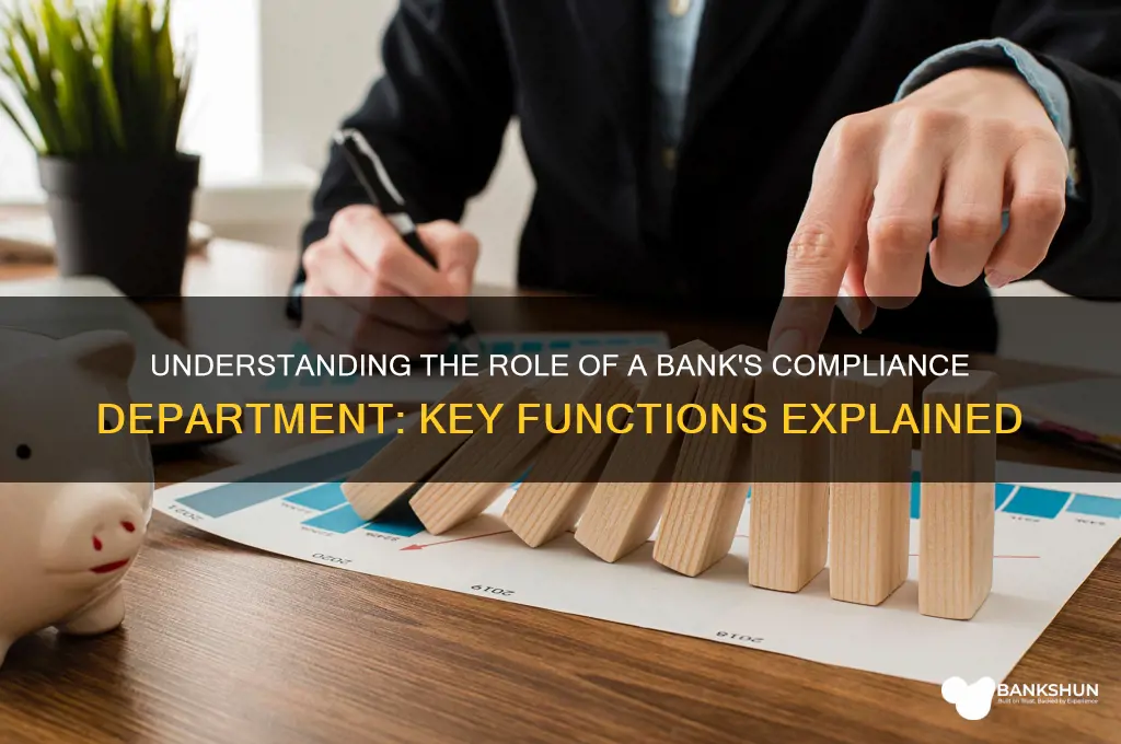 what does a bank compliance department do