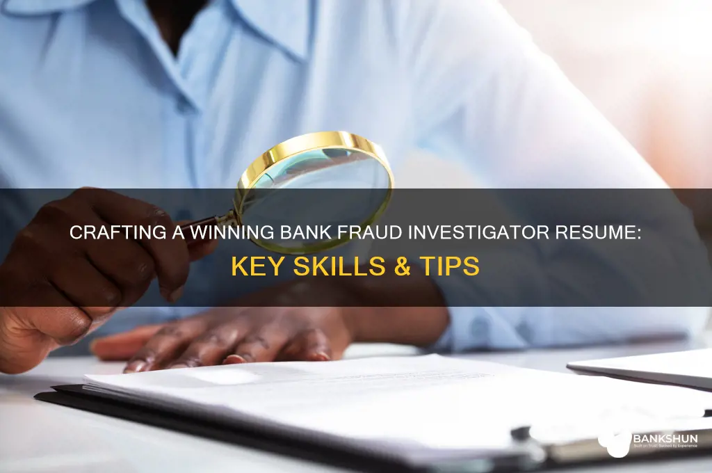 what does a bank fraud investigator resume