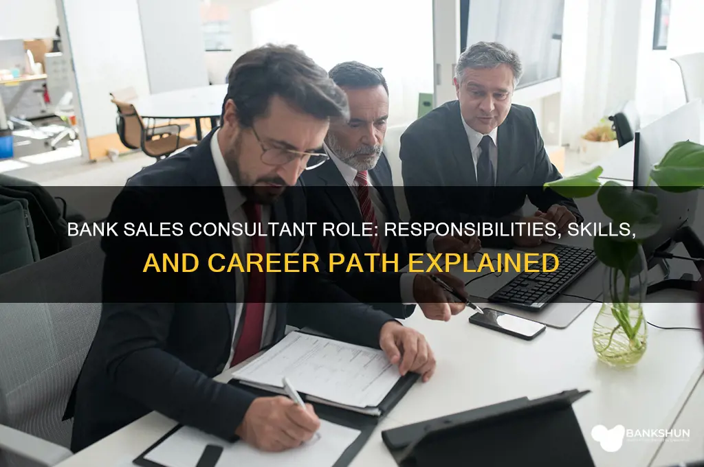 what does a bank sales consultant do