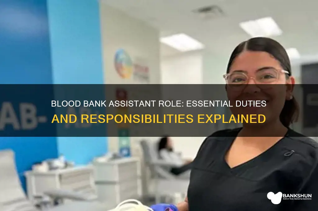 what does a blood bank assistant do