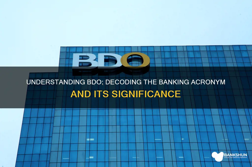 what does bdo stand for in banking