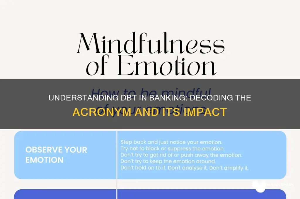 what does dbt stand for in banking