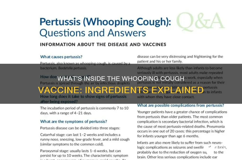 what does the whooping cough vaccine contain