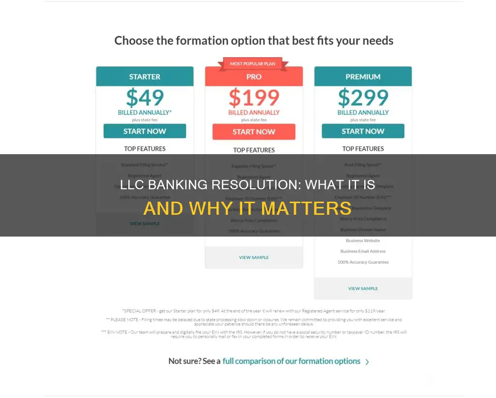 what is a banking resolution for llc