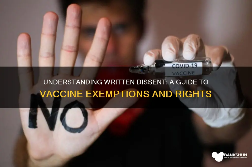 what is a written dissent for vaccine
