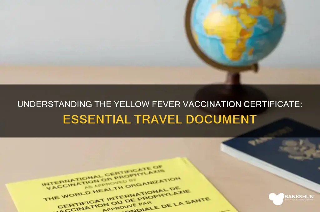 what is a yellow fever vaccination certificate