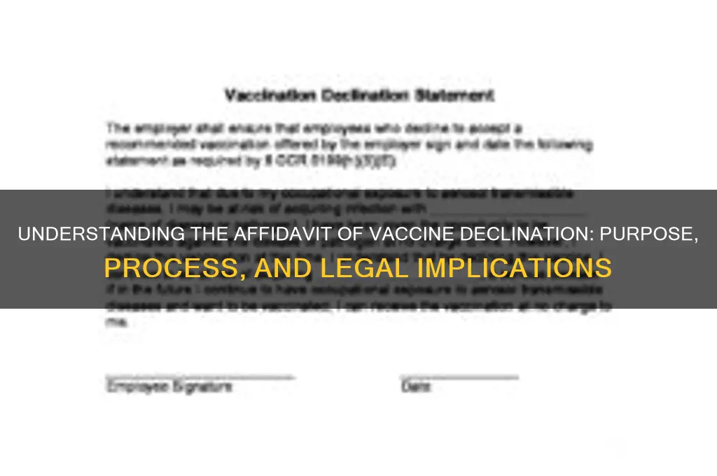 what is an affidavit of vaccine declination