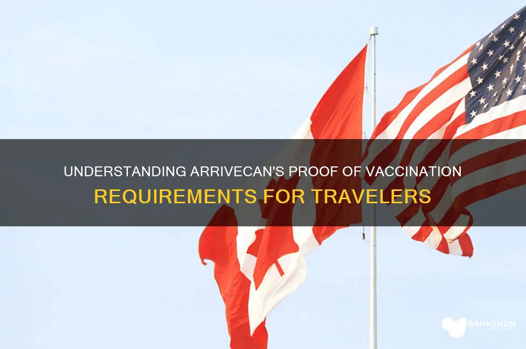 what is proof of vaccination for arrivecan