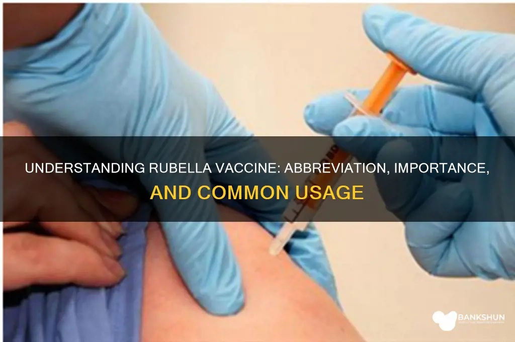 what is the abbreviation for rubella vaccine