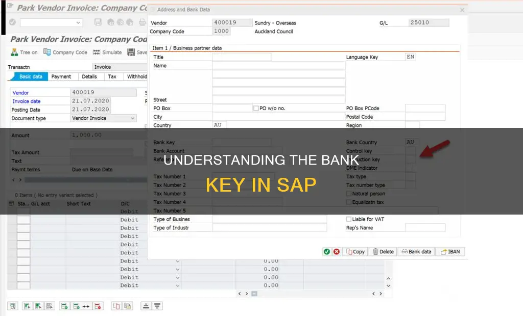 what is the bank key in sap