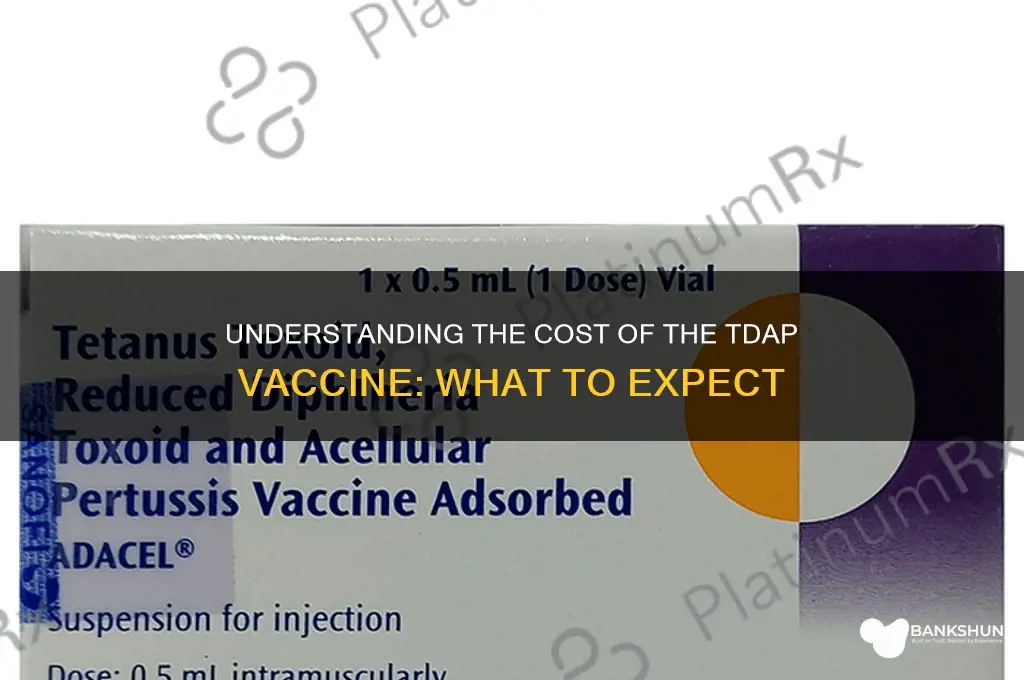 what is the cost for tdap vaccine