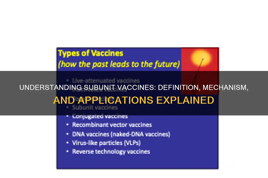 what is the definition of subunit vaccines