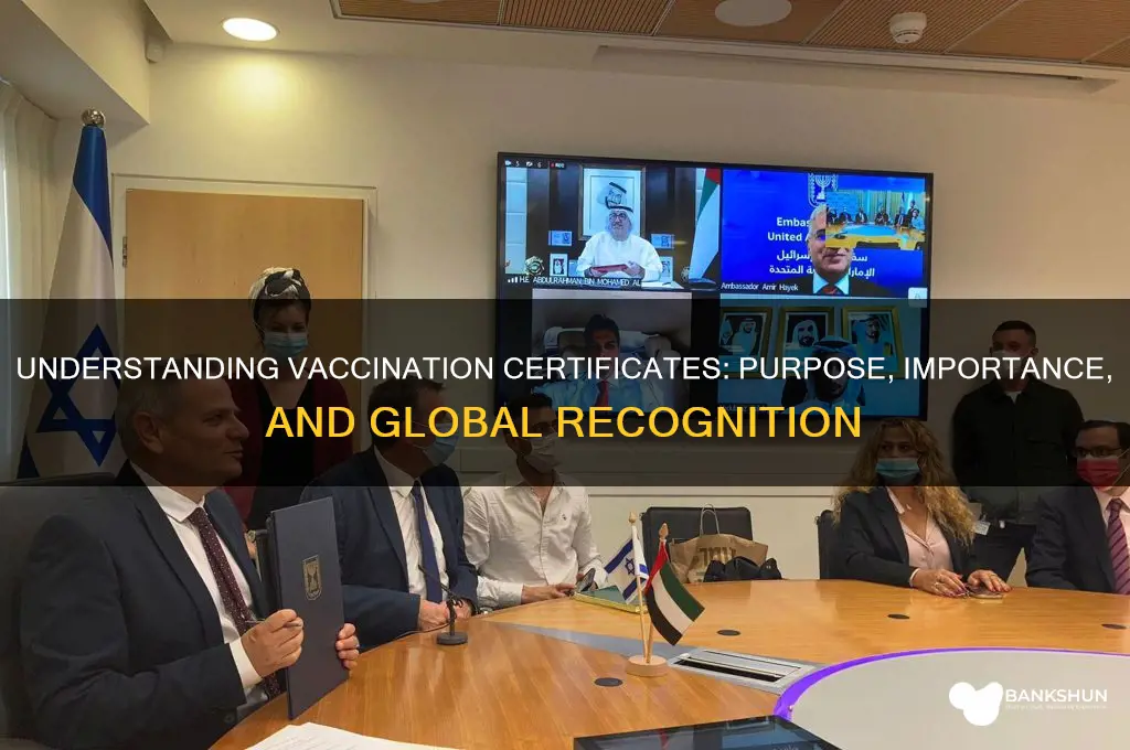 what is the meaning of vaccination certificate
