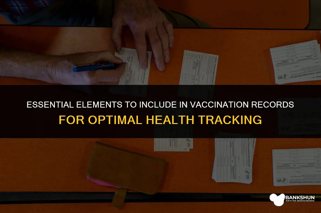 what must be kept in vaccination records