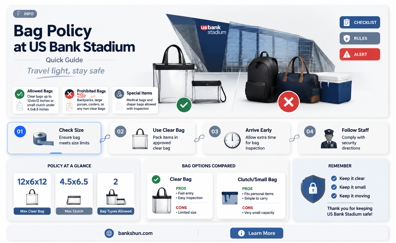 are purses allowed at us bank stadium