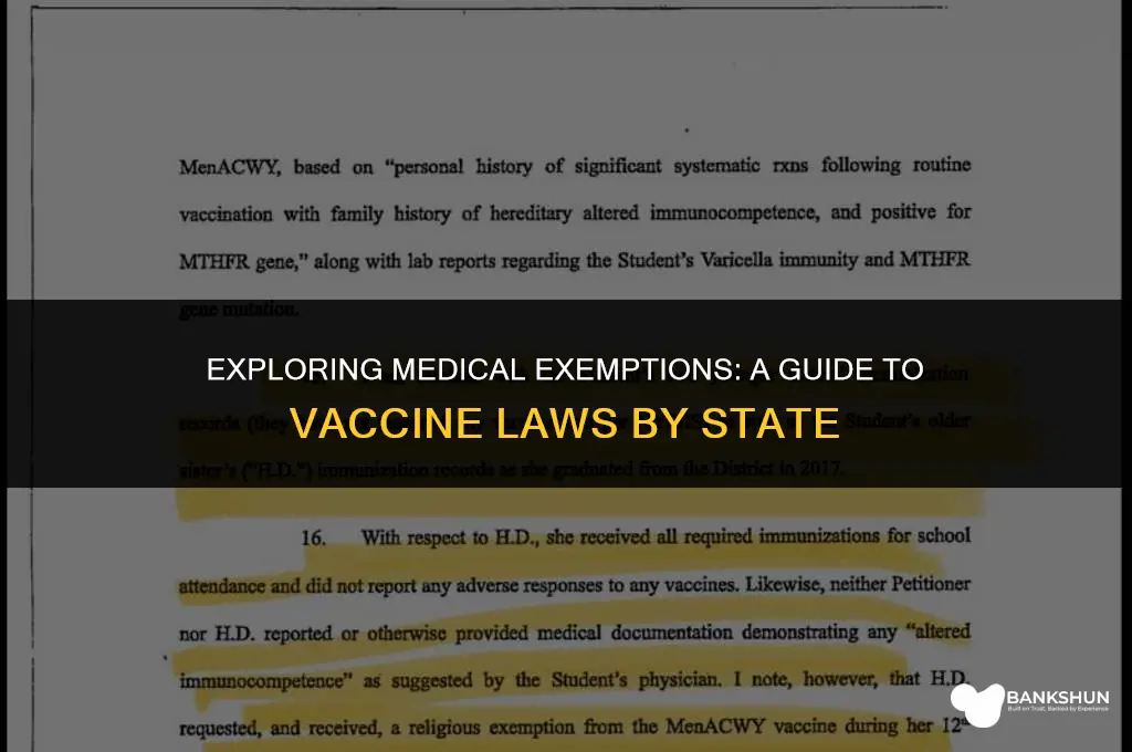 what states allow medical exemptions for vaccines