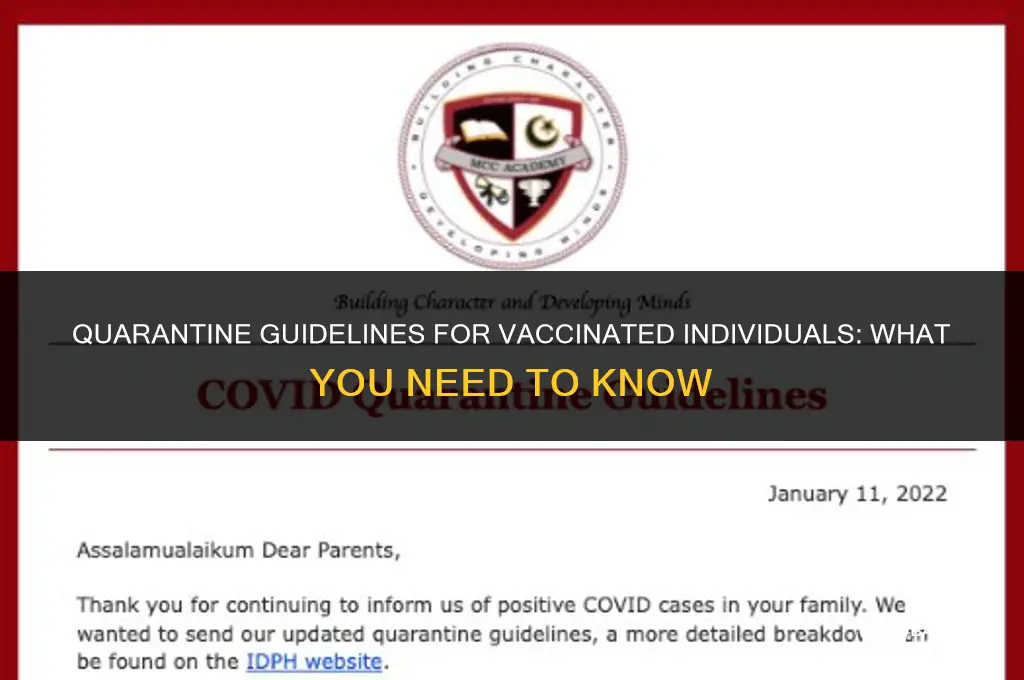 what the quarantine time for vaccinated person