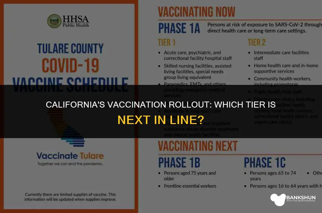 what tier is being vaccinated in california