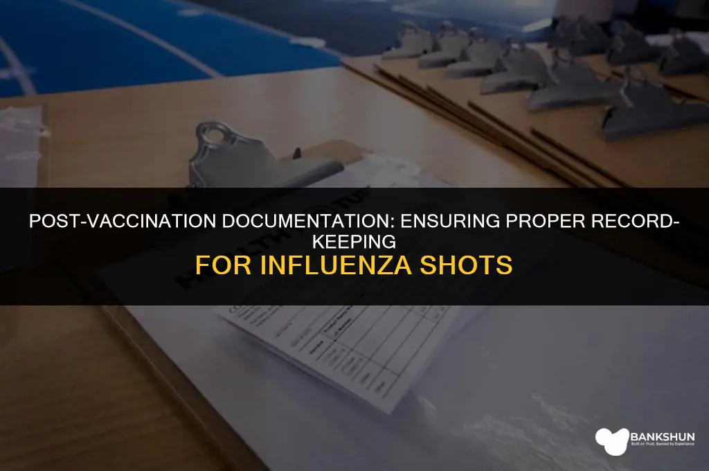 what to docment after administering influenza vaccine