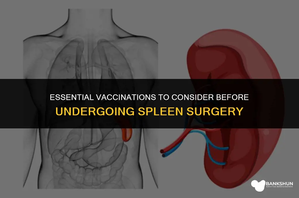 what vaccinations to have before spleen surgery