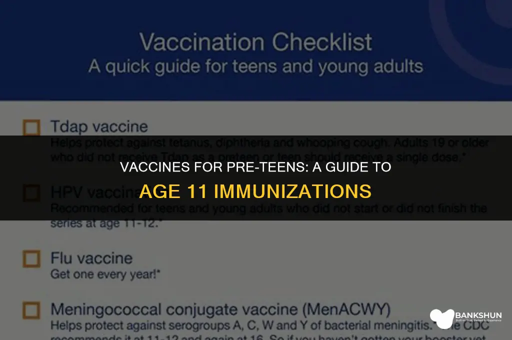 what vaccines are due at age 11