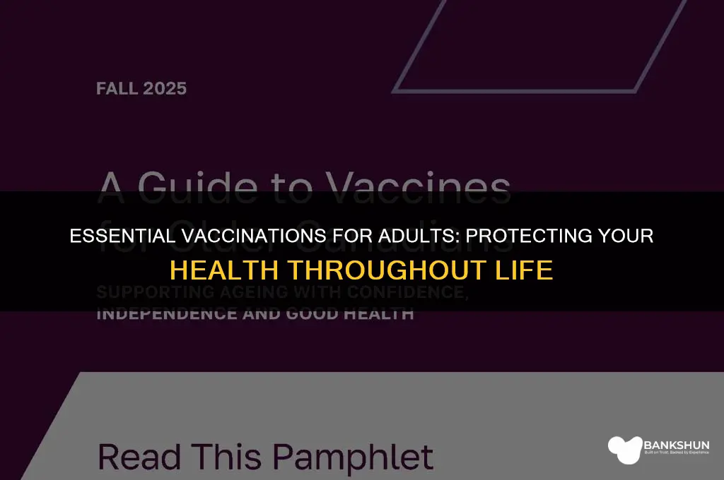 what vaccines should i have by adulthood