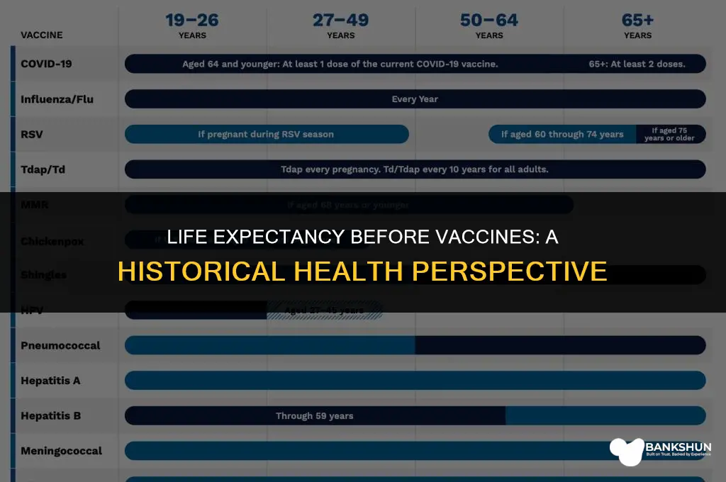 what was the life expectancy before vaccines