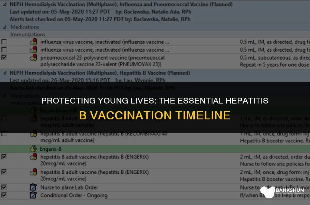 when are children vaccinated for hepatitis b