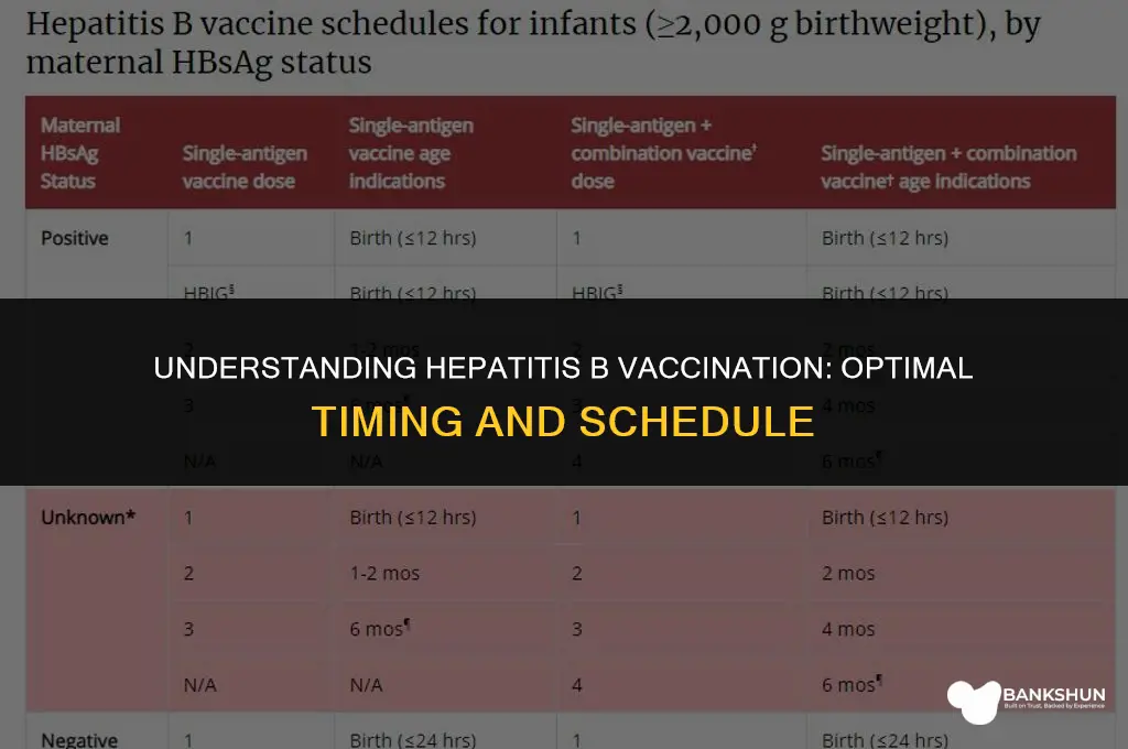 when are hep b vaccines usually injected