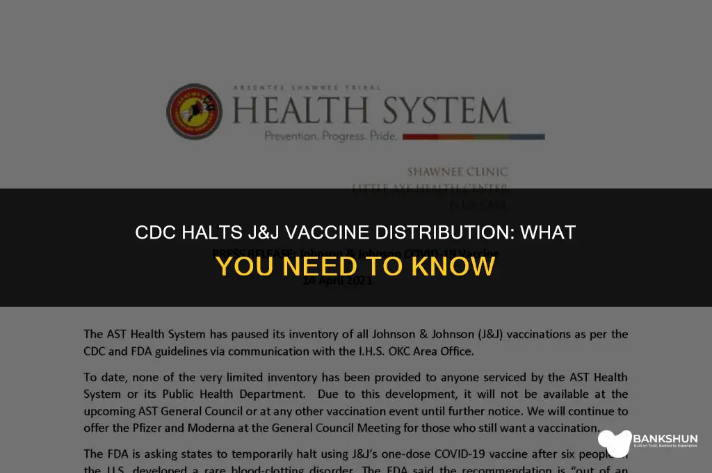 when did cdc pause j&j vaccine