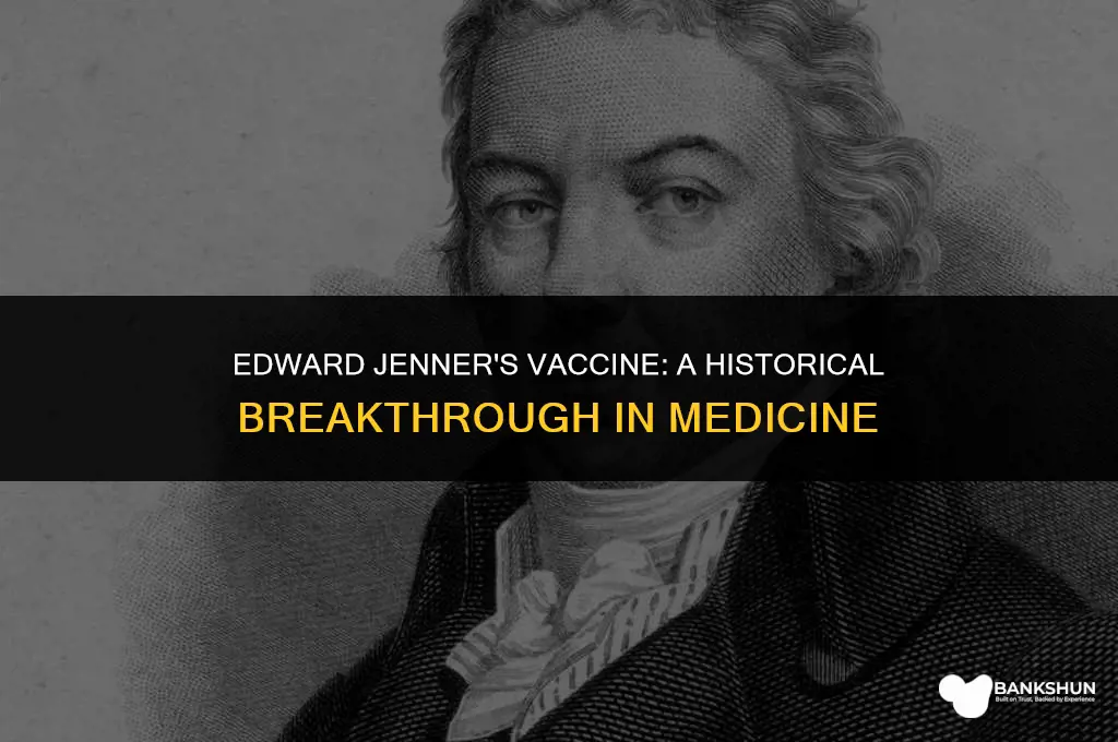 when did edward jenner create the vaccine
