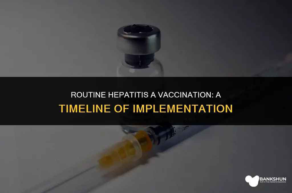 when did hepititis a vaccine become routine