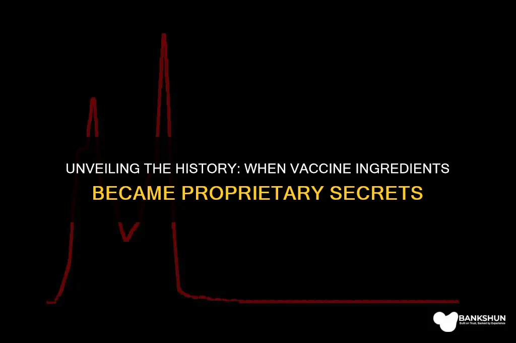 when did the ingredientsin vaccines become proprietary