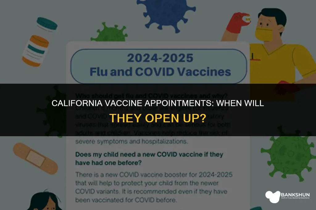 when do vaccine appointments open up california
