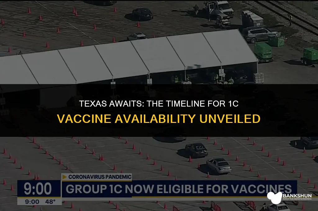 when is 1c vaccine available in texas