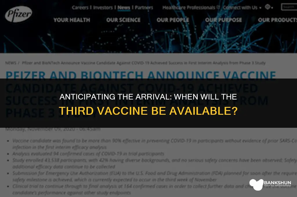 when is the third vaccine coming out