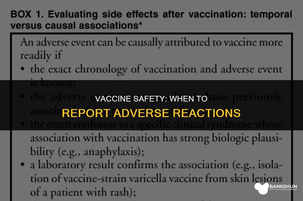 when should adverse vaccine reactions be reported