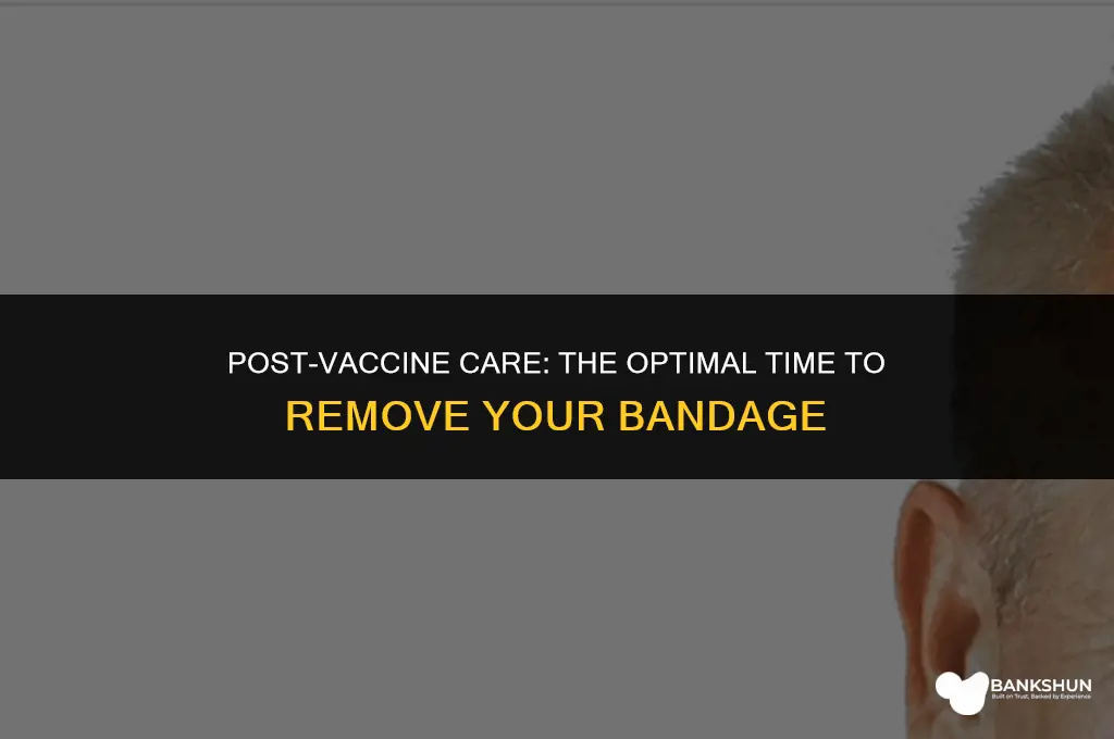 when should i remove bandage after vaccine
