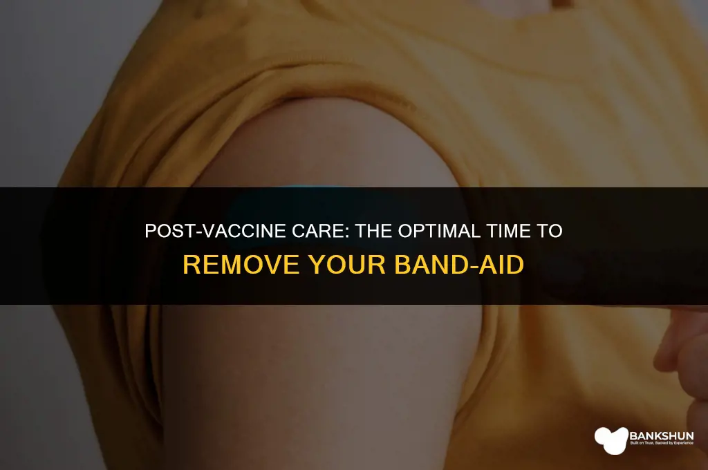 when to remove band aid after vaccine