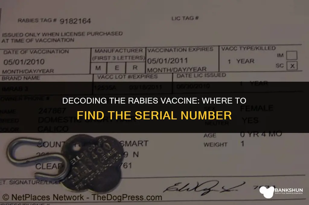 where is the rabies vaccine serial located