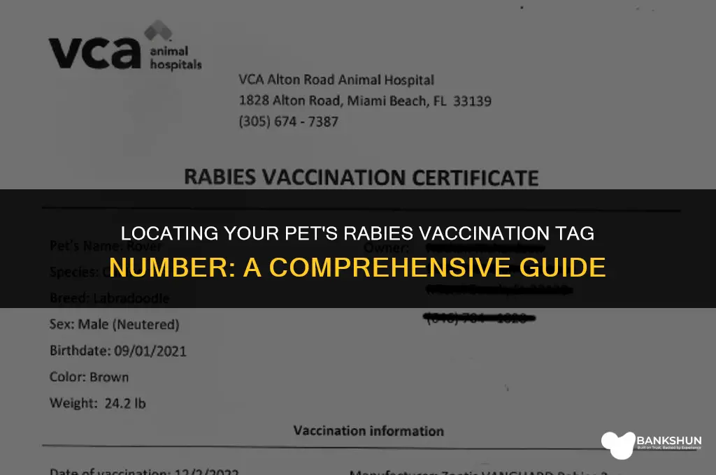 where to find rabies vaccination tag number